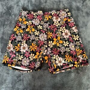 Gilly Hicks Floral Print Shorts - Black, Pink, Yellow